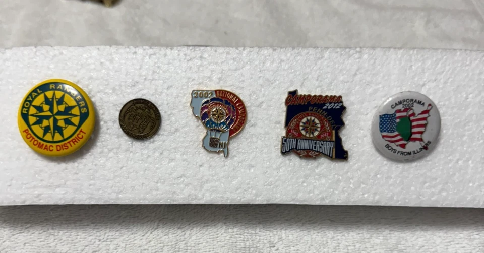 5 Royal Rangers Camporanp Hat  Pins  (1a) - Image 1 of 1