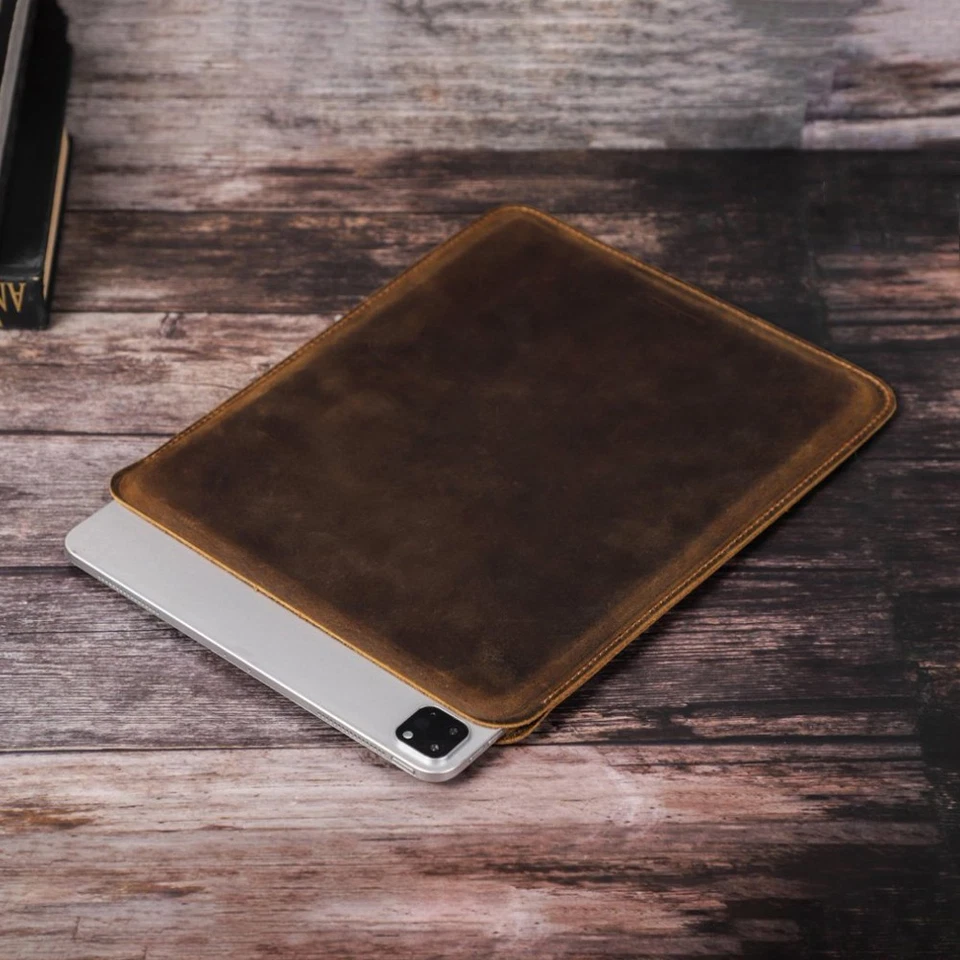 Genuine Leather Sleeve Carrying Case Bag Pouch For iPad 8/9/10/11th Pro 11/13 M5 - Image 1 of 4