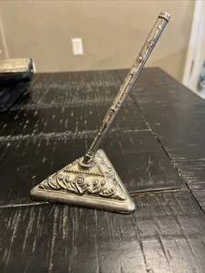 Vintage Ornate, Silver plated - Pen W/Stand - Picture 1 of 4
