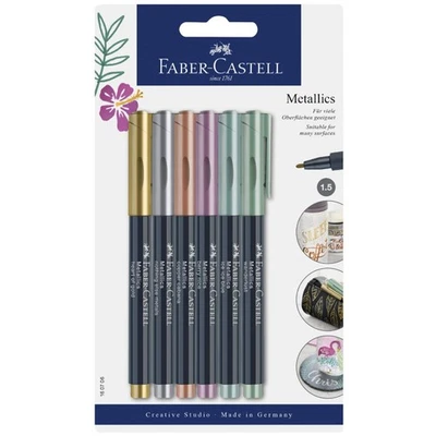 Faber-castell Metallics Permanentmarker Farbsortiert 1,5 Mm, 6 St. 160706 (40054 - Bild 1 von 2