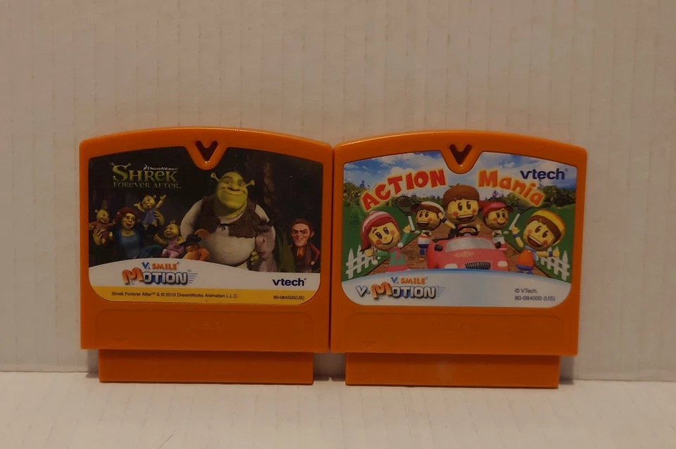 2 VTech Vmotion learning system games Shrek Action Mania works well - Image 1 of 3