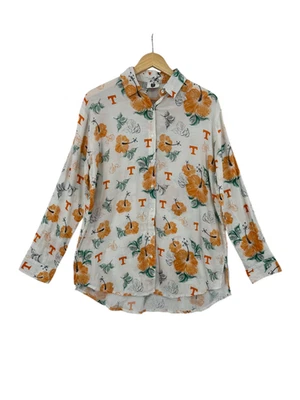 Wes & WIlly Tennessee Volunteers Button Up Shirt Womens M UTK Floral College - Image 1 of 4