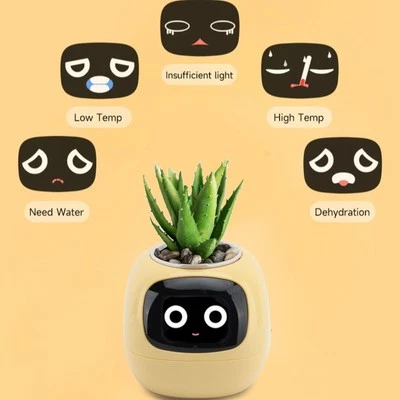 Smart Plant Pot Clock Calendar Temperature Display Smart Planter AI Chip 49 - Image 1 of 4
