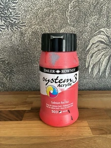 Daler Rowney System 3 Acrylic Paint Cadmium Red Hue 500ml - Picture 1 of 2