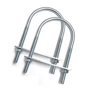 2 Sets M8 U-Bolt, 3" Wide U Bolt with Washers and Nuts, Heavy Duty Galvanized Ca - Picture 1 of 12