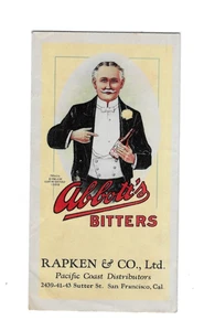 RARE Collectible 1930 ABBOTT'S BITTER Prohibition era Recipe Booklet Pamphlet - Picture 1 of 6