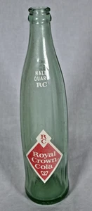 Vintage RC Royal Crown Cola Soda Pop Flasche halbes Quart 16 Unzen gerippt grün - Bild 1 von 10