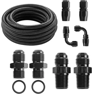 AN6 15FT Automatic Transmission Cooler Line Kit For 4L60E 4L65E - Black - Foto 1 di 7