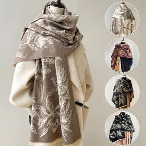Sciarpa in cashmere imitazione floreale donna moda scialle accessorio 180x70 cm - Foto 1 di 23
