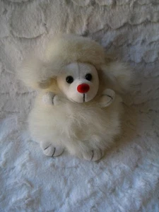 Ratón Peludo Blanco Relleno con Nariz Roja - 6" - Imagen 1 de 5