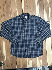 LL Bean Mens Plaid 100% Cotton Traditional Fit Button Down Shirt Large Tall - Picture 1 of 9