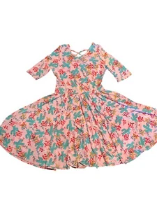 Dot Dot Smile Ballerina Dress Size 8/10 Pink W./ Cactus And Yellow Floral Design - Picture 1 of 1