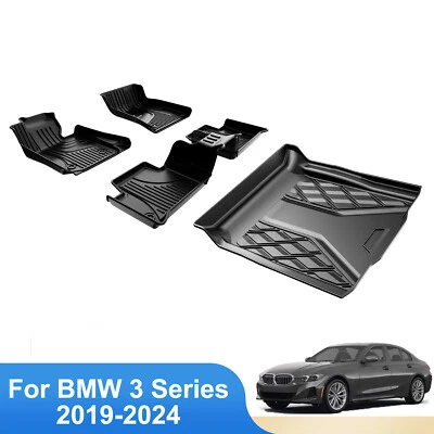3D For BMW 3 Series 330i 330e 2019-2025 Car TPE Rubber Floor Mats & Trunk Mat - Image 1 of 4