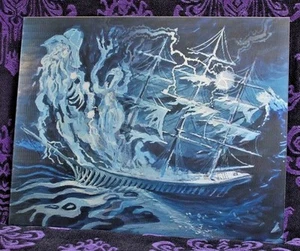 BIG Haunted Mansion lenticular Ghost Ship 6 images Disneyland Disney World RARE - Picture 1 of 5
