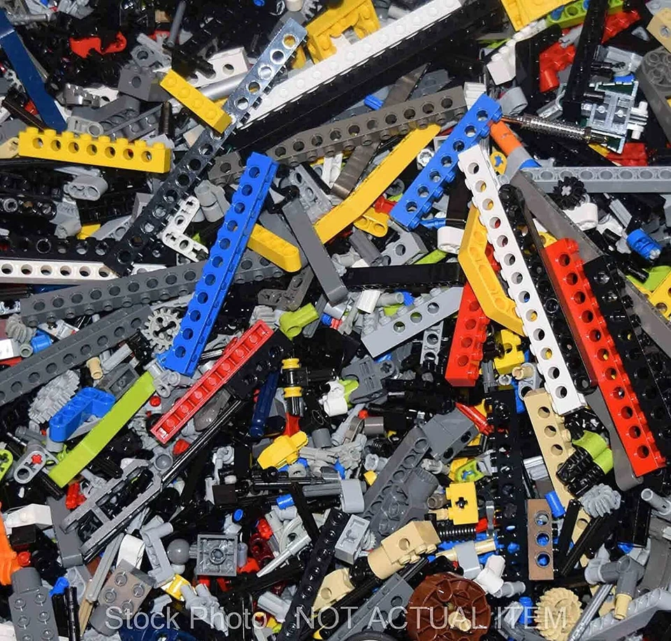 LEGO Bulk Lot 2 Pound lbs Technic Mindstorms Bricks Gears Pins Liftarms Tires - Image 1 of 4