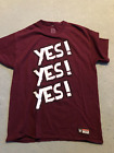 World Wrestling Shirt Men's Yes Yes Yes! Daniel Bryan Burgundy Cotton Fan Tee