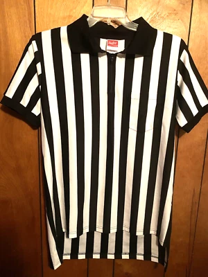 Camisa Jersey Rawlings Árbitro Para Hombre Talla Mediana Negra Blanca Rayas Cremallera Foto 1 de 4