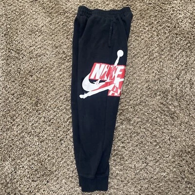 Nike Air Jordan Jumpman Jogger Sweatpants Boys Youth Small Swoosh Black White - Image 1 of 4
