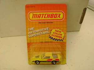 1987 MATCHBOX SUPERFAST MB 51 YELLOW CAMARO IROC-Z Z28 NEW ON CARD - Picture 1 of 8
