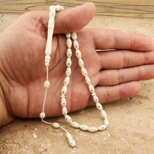 Small Brass inlay Camel bone 33 beads Islamic Prayer Beads Misbaha Tesbih 302114 - Picture 1 of 7