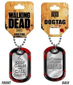 The Walking Dead Keep Calm and call Daryl Dog Tag, NEW UNUSED LICENSED - Picture 1 of 1