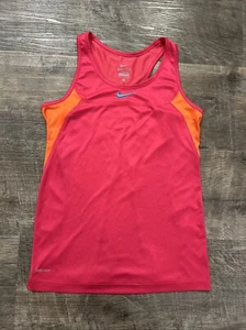 Nike Dri-FIT Women’s Medium Tank Top Racer Back Pink/orange Round Neck Spandex - Picture 1 of 11