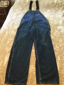 Salopette bavaglino jeans vintage USA uomo 42x32 - WORKN SPORT falegname cotone denim - Foto 1 di 9