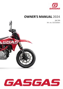 2024 GASGAS OWNERS MANUAL - SM 700 - REPRINTED - Picture 1 of 5