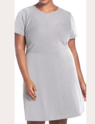 Nuovo! Abito Michael Kors Digital Jacquard aderente e svasato taglia taglie forti 22 W*