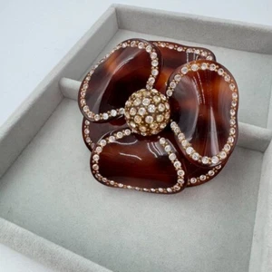 ALEXANDRE DE PARIS MADE IN FRANCE HAIR CLIP FLOWER CRYSTAL PAVE DESIGNER Japan - Imagen 1 de 7
