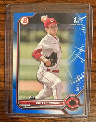 2022 Bowman Draft Bryce Hubbart 1st /150 Blue Paper Paralell BD-17 Reds - Image 1 of 2