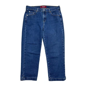 Vintage Levis Classic Slim Stretch Jeans Womens Size 12 Crop Medium Wash Denim - Picture 1 of 8
