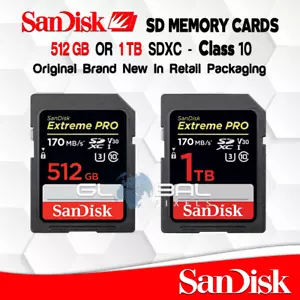 SanDisk SD Card 512GB OR 1TB Memory Ultra Extreme Pro Class10 Fast 4k Camera OEM - Picture 1 of 5