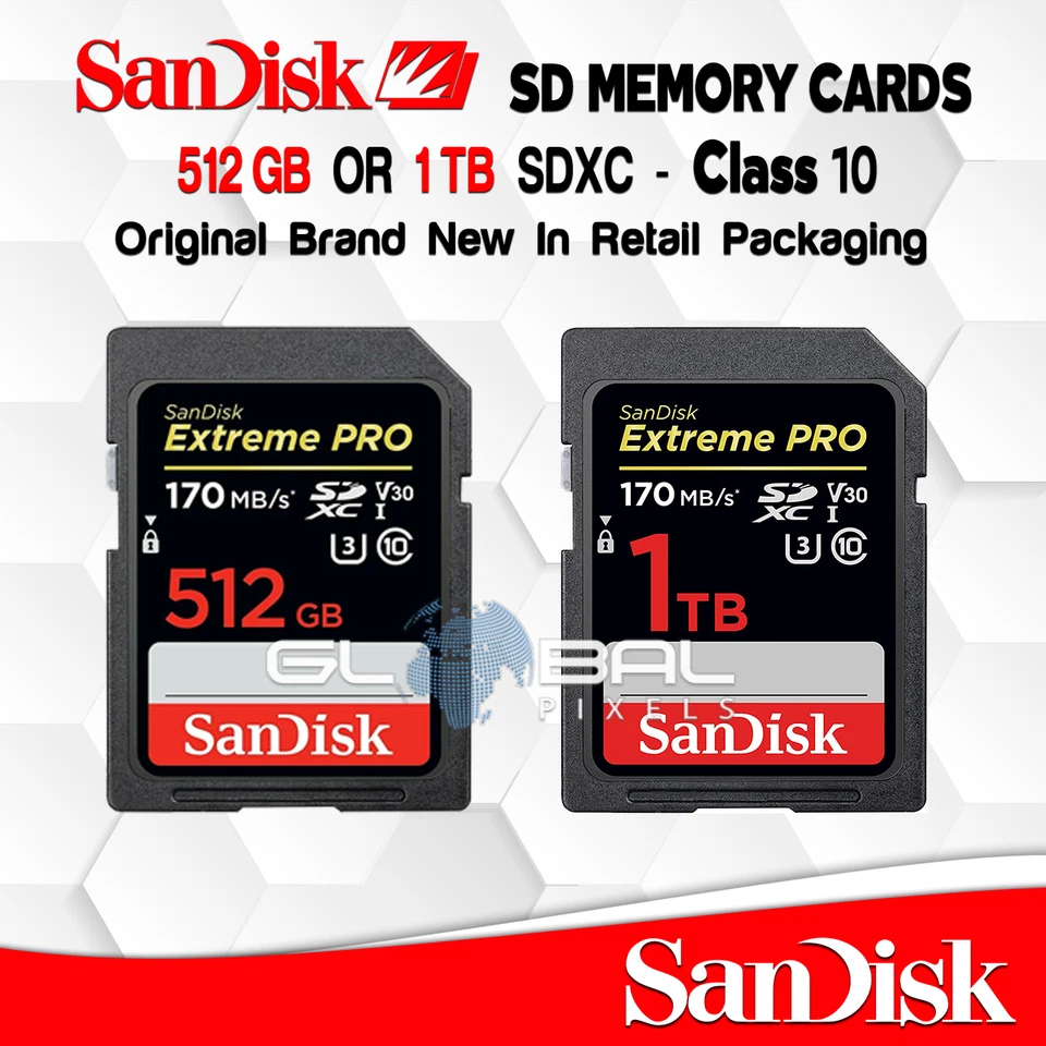 Tarjeta SD SanDisk 512 GB o 1 TB de memoria Ultra Extreme Pro Class10 cámara rápida 4k OEM Foto 1 de 1