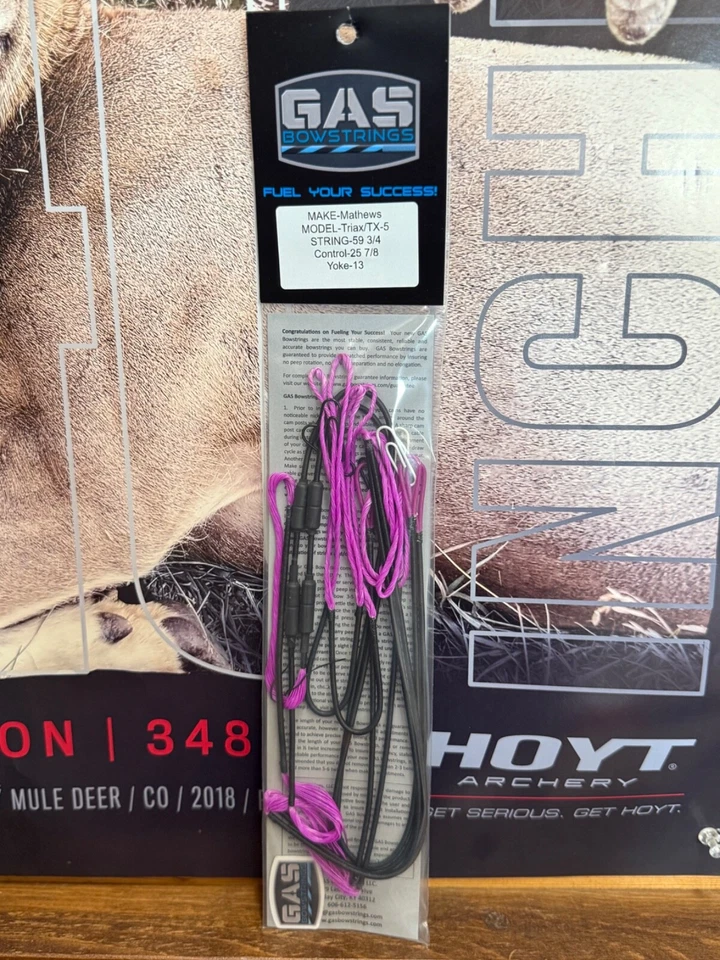 Gas Bowstrings Mathews TRIAX Bowstring Cable Set W/ Speed Nocks Flo Purple - Image 1 of 1