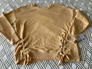 Neu Damen Pink Republic goldgelb Seite Schnürung Sweatshirt Shirt XL XLarge - Bild 1 von 1