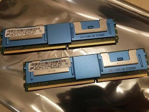 Micron 4GB (2x2GB) PC2-5300F 2Rx8 ECC FB Server Speicher MT18HTF25672FDZ-667H1D6 - Bild 1 von 1