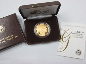 2020 W $50 American Buffalo 1 Oz 9999 Gold GEM Proof Coin KEY Date + BOX & COA