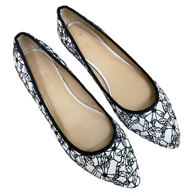 Zapatos planos de ballet Anthropologie florales bordados para mujer talla 11 punta puntiaguda Foto 1 de 4