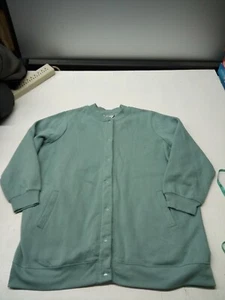 All American Comfort 1X Plus Zip Front Green Sweatshirt Sweater Long Sleeve - Picture 1 of 5