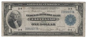 U.S. (Cleveland, OH) - Series of 1918 $1.00 National Currency Banknote - Picture 1 of 2