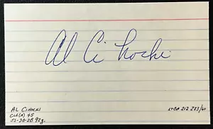 Al Cihocki Signed 3x5 Index Card AUTO 1945 Debut MLB Cleveland Indians (d.2014)! - Picture 1 of 2