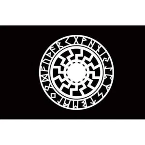 Black Sun Flag 135x90 cm • Esoteric Occult Symbol • Polyester Banner - Picture 1 of 1