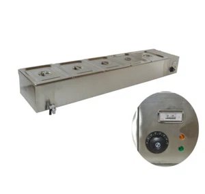 5-Pan Stainless Steel Food Warmer Desktop Bain-Marie Buffet 6'' Deep 110V 1500W - Picture 1 of 15
