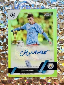 Topps Chrome Chelsea Man City Cole Palmer AllStar Rookie Green Auto Signature/99 - Foto 1 di 2