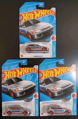 NOVO 2024 HOT WHEELS 92 HONDA CIVIC EG ZAMAC 005 HW J-IMPORTS JDM LOTE DE 3 - Imagem 1 de 4