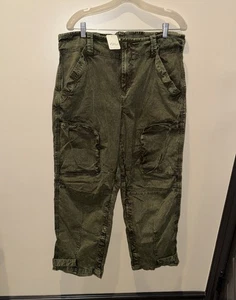 NWT Free People We The Free Can't Compare Slouch Pants Size XL Camo Green - Picture 1 of 11