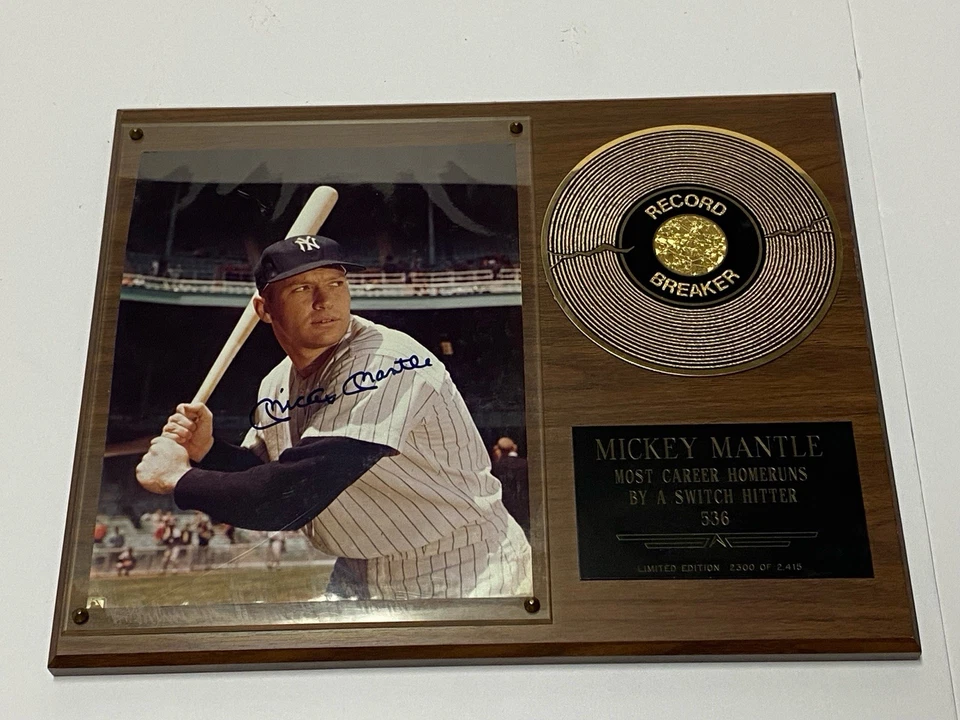 Placa Autografiada MICKEY MANTLE Ltd 2300 de 2.415 Ver Foto y Descripción Foto 1 de 4