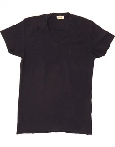 DIESEL Womens T-Shirt Top UK 12 Medium Navy Blue Cotton DQ39 - Picture 1 of 3
