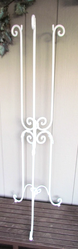 SOPORTE PLANTA ALTO HIERRO VINTAGE ESTILO FRANCÉS SCROLL 52 1/2" INTERIOR/EXTERIOR PLEGABLE Foto 1 de 4